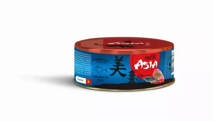 Prime Asia Консервы для взрослых кошек с тунцом и голубой рыбой в желе