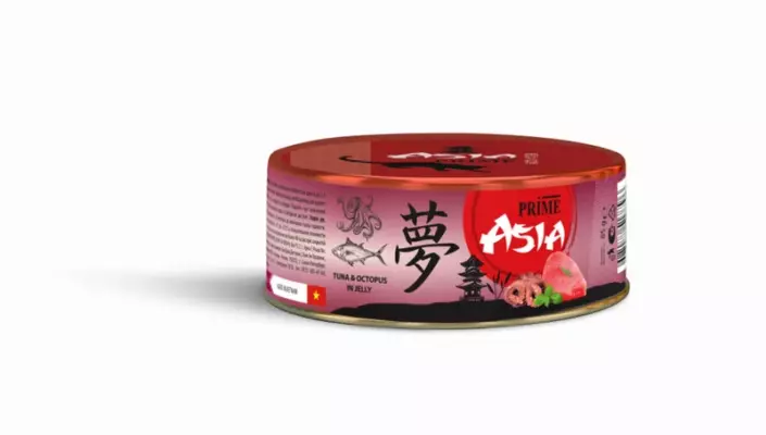 Prime Asia Консервы для взрослых кошек с тунцом и осьминогом в желе супер-премиум класса