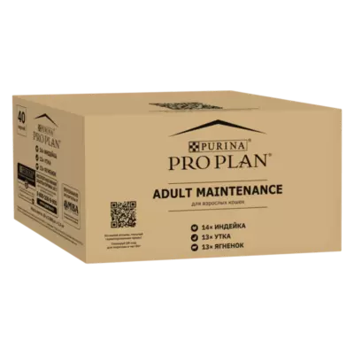 Pro Plan MAINTENANCE Влажный корм для взрослых кошек с индейкой, уткой и ягненком в желе и соусе