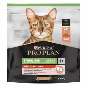 Pro Plan Sterilised Vital Functions для стерилизованных кошек с лососем для поддержания функций почек, мозга и иммунитета