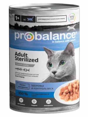 Probalance Sterilized консервы для стерилизованных кошек и кастрированных котов с курицей