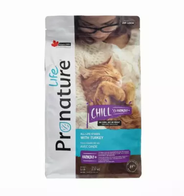 Pronature Life CHILL сухой корм для котят и кошек всех возрастов с индейкой и тыквой, для снижения стресса