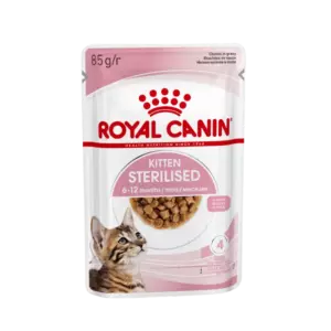 Royal Canin Kitten Sterilised влажный корм для стерилизованных котят от 6 до 12 месяцев, кусочки в соусе
