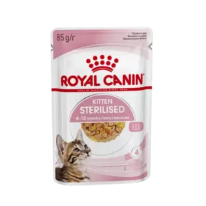 Royal Canin Kitten Sterilised влажный корм для стерилизованных котят от 6 до 12 месяцев, мелкие кусочки в желе