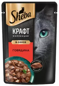 Sheba Craft Collection «Рубленые кусочки с говядиной в соусе» влажный корм для взрослых кошек