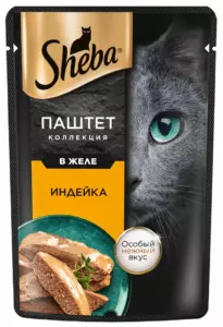 SHEBA Нежный паштет в желе с индейкой для взрослых кошек