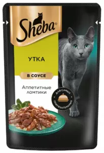 Sheba Ломтики в соусе с уткой для взрослых кошек