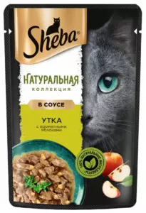 Sheba Натуральная Коллекция влажный корм для взрослых кошек с уткой и яблоками