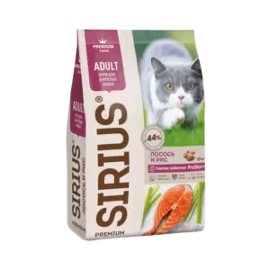 Sirius Premium Adult Cat Food with Salmon and Rice