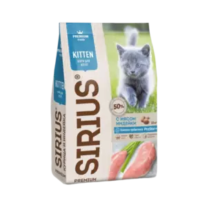 Sirius Premium для котят с индейкой и курицей