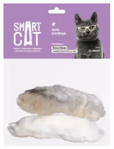 Smart Cat Лакомство для кошек Кроличьи лапы натуральные сушеные