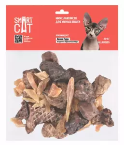 Smart Cat Микс лакомств для умных кошек из говядины, ягненка и курицы