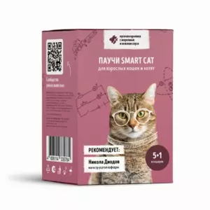 Smart Cat Premium для взрослых кошек и котят: кусочки кролика с морковью в нежном соусе