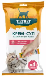 TiTBiT Крем-суп для взрослых кошек с кусочками телятины, таурином и овощами