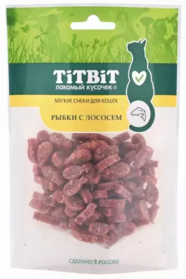 TiTBiT Мягкий снек Рыбки с лососем для взрослых кошек