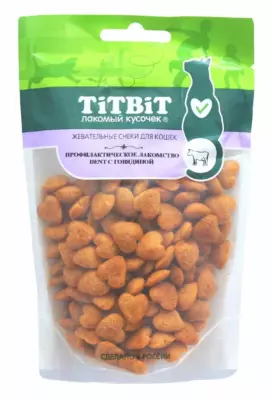 TiTBiT Dent со вкусом говядины для кошек — жевательный снек для ухода за зубами