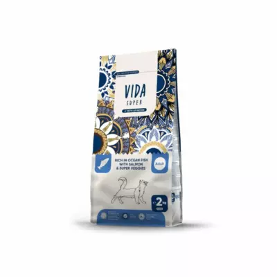 VIDA Super Adult Cat с океанской рыбой, лососем и овощами для здоровой кожи и шерсти