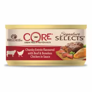 Wellness CORE Signature Selects беззерновые консервы из говядины и курицы в соусе для взрослых кошек