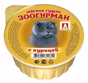 Зоогурман «Мясное суфле» с курицей для взрослых кошек